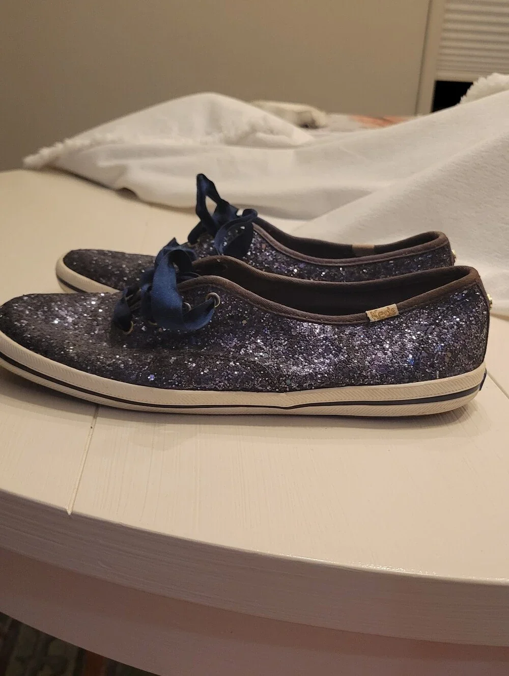 KEDS x KATE SPADE Navy Glitter Sneaker Women's Size 9.5